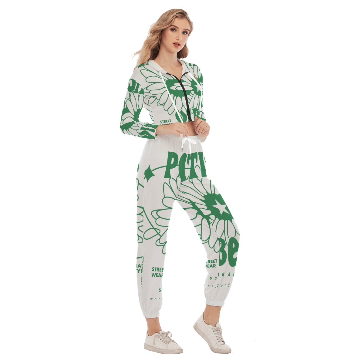 All-Over Print Women's Crop Hoodie Sports Set