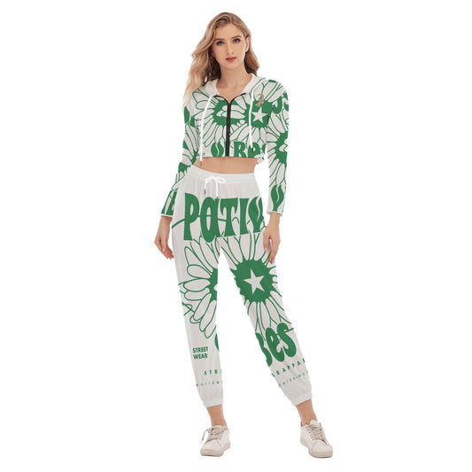 All-Over Print Women's Crop Hoodie Sports Set