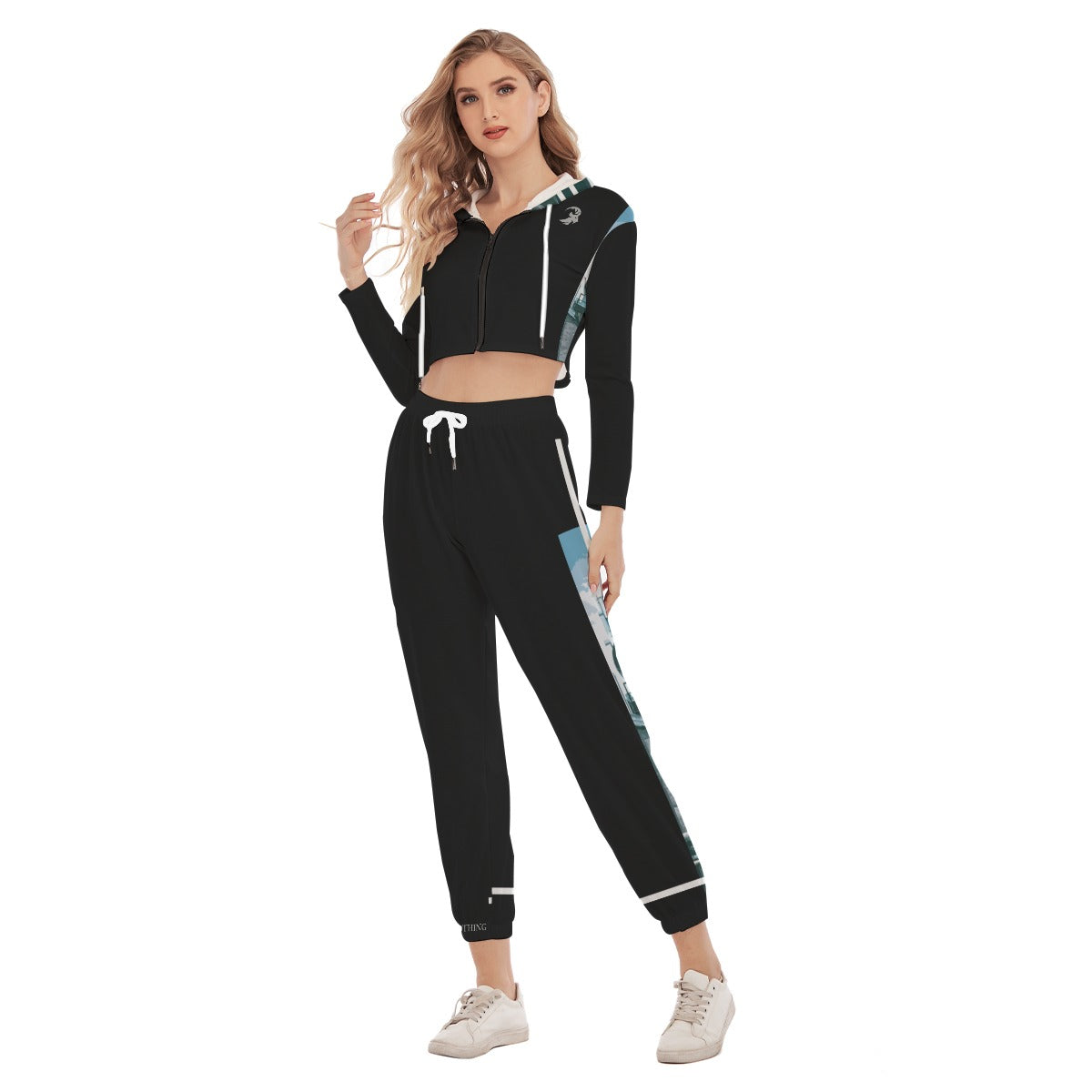 All-Over Print Women's Crop Hoodie Sports Set